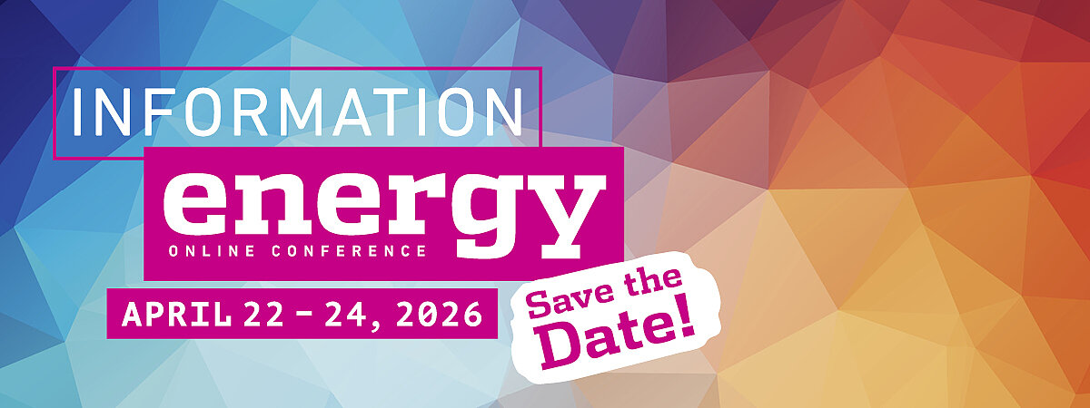 information energy event logo with save the date note