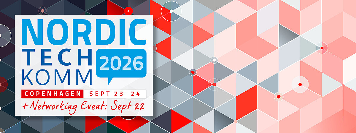 NORDIC TechKomm Copenhagen slider graphic with logo and date