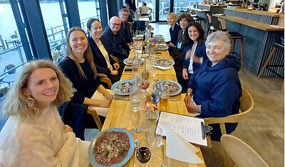 tekom Europe delegates eating dinner at a restaurant