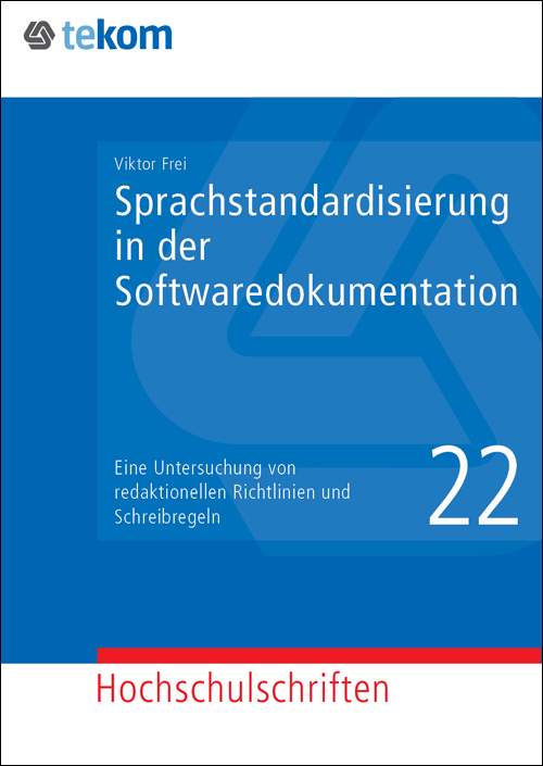 Ausgabe Sprachstandardisierung in der Softwaredokumentation