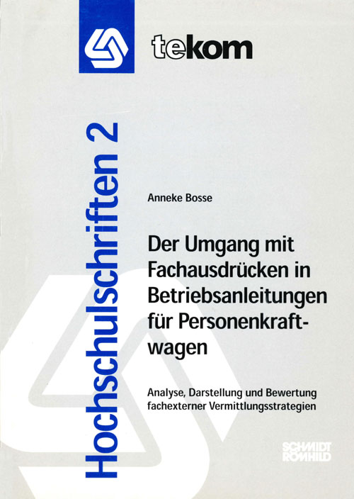 Ausgabe Der Umgang mit Fachausdrücken in Betriebsanleitungen für Personenkraftwagen