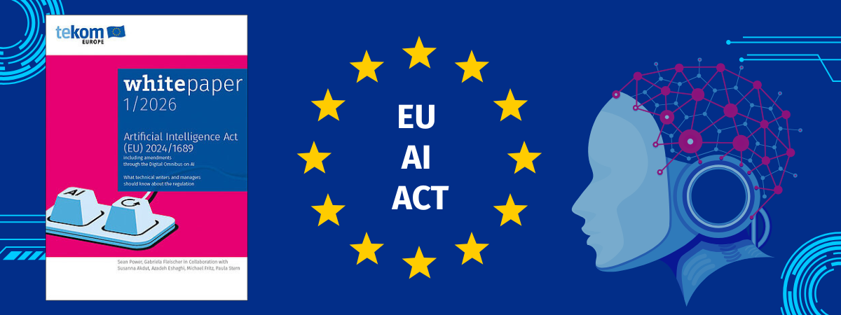 Image of whitepaper European Flag with EU AI Act written in the middle