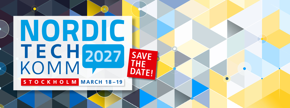 NORDIC TechKomm Logo with save the date message